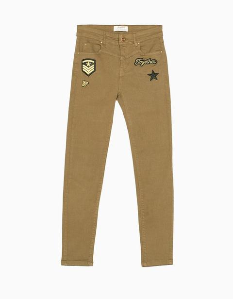 Pantalón Skinny Parches Militar