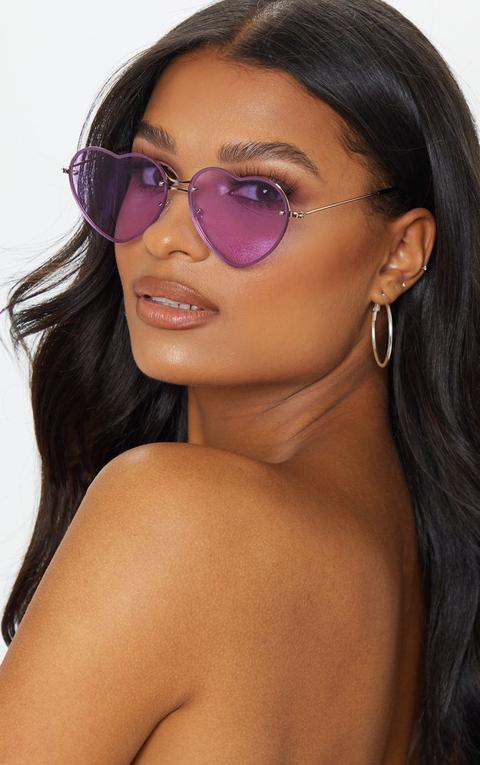 Purple Heart Shaped Sunglasses