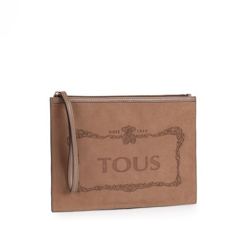 Clutch Estelia De Piel En Color Piedra