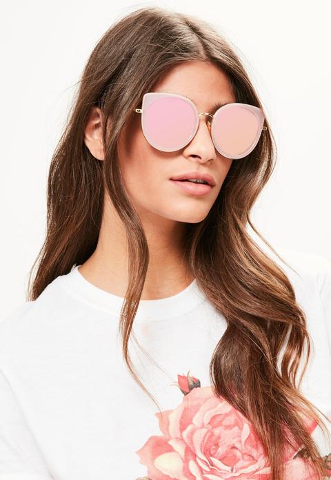 Pink Round Cat Eye Sunglasses