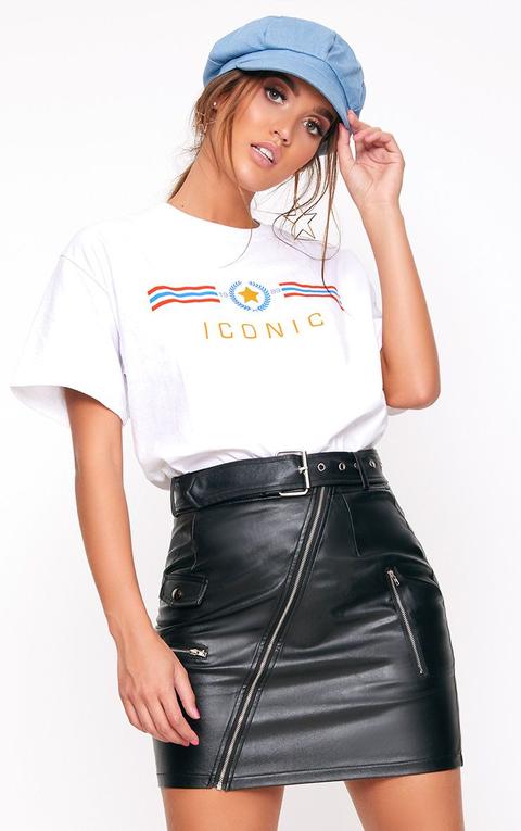 White Iconic Slogan T Shirt