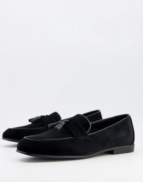 Mocasines Negros De Terciopelo De Topman