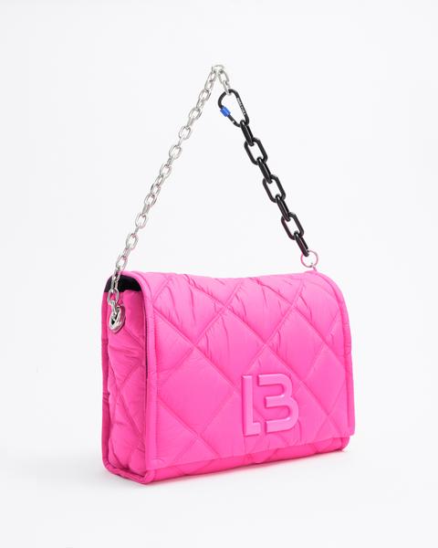 Bolso Solapa L Acolchado Nylon Rosa