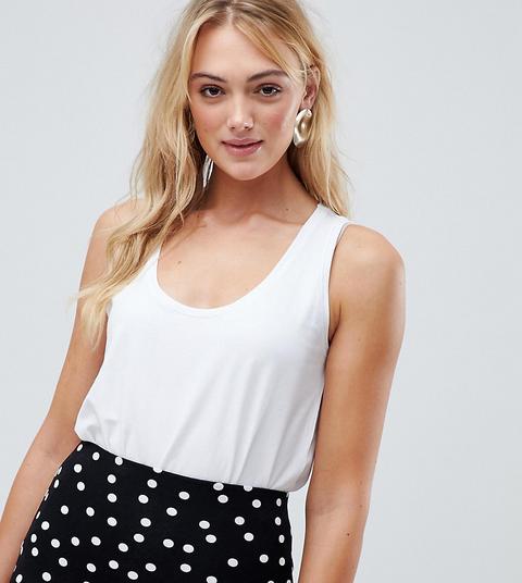 Camiseta Larga Sin Mangas De Asos Tall-blanco