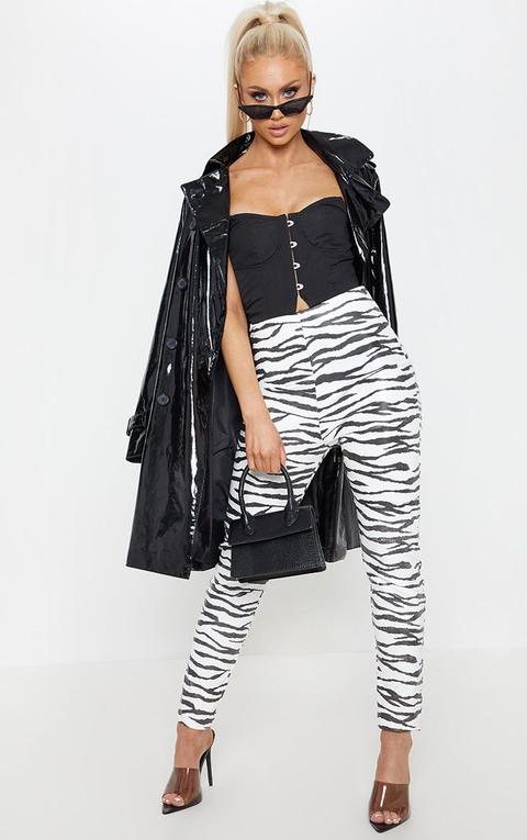 Monochrome Zebra Faux Leather Skinny Trouser