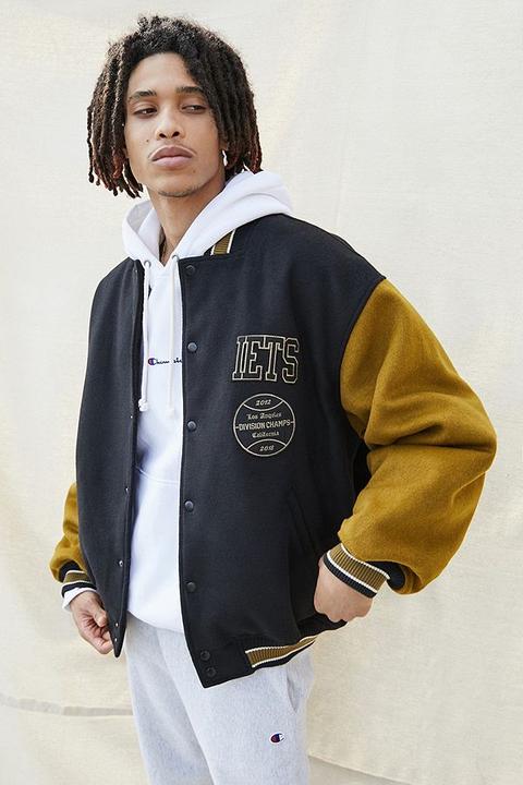 Iets Frans. Melton Contrast Varsity Jacket - Assorted L At Urban Outfitters