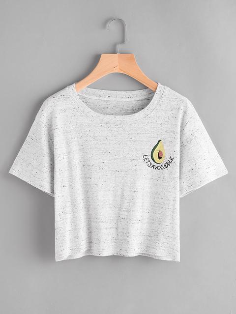 Slub Shea Fruit Embroidered Tee