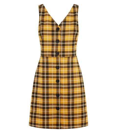 new look yellow check dress