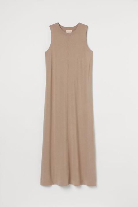 Knitted Silk-blend Dress - Orange