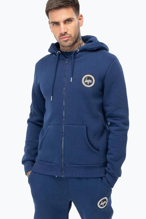 Hype Navy Crest Mens Zip Hoodie