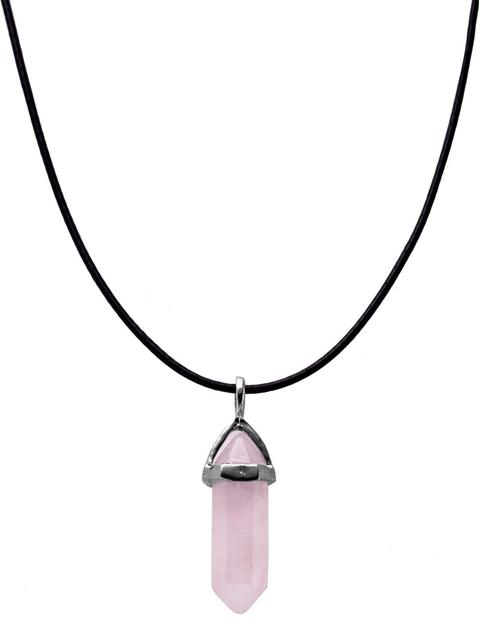 Pink Crystal Pendant String Necklace