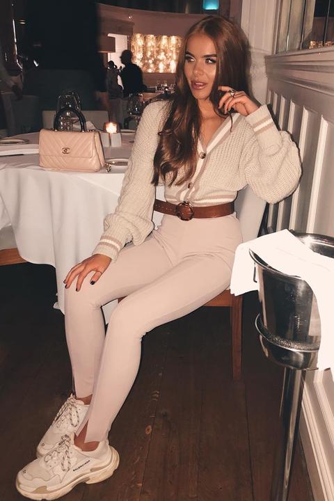 Nude High Waist Seam Front Crepe Leggings - Liviah