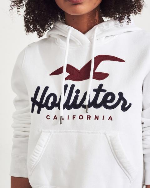 white hollister hoodie womens