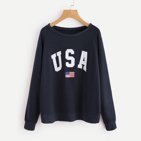 Sudadera Con Estampado De Letra-grande