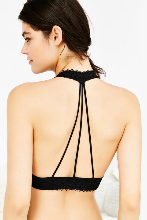 Strappy Back Lace Halter Neck Bra - Womens S from Urban Outfitters on 21  Buttons
