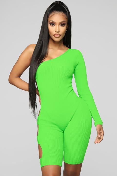 lime green biker shorts