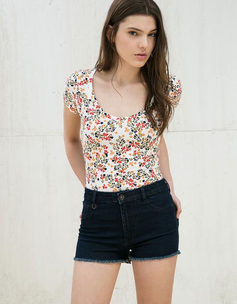 Camiseta Ajustada Flores