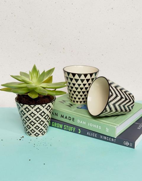 Pack De 3 Maceteros Pequeños Con Diseño Geométrico De Sass & Belle