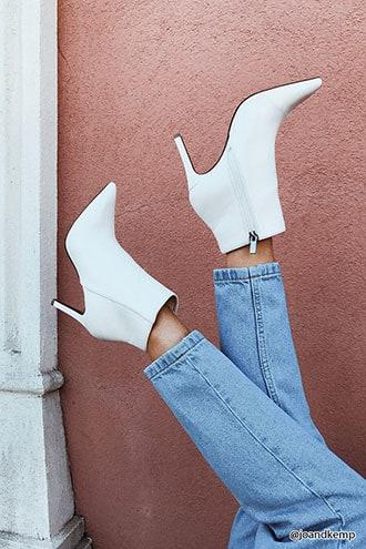 forever 21 white ankle boots