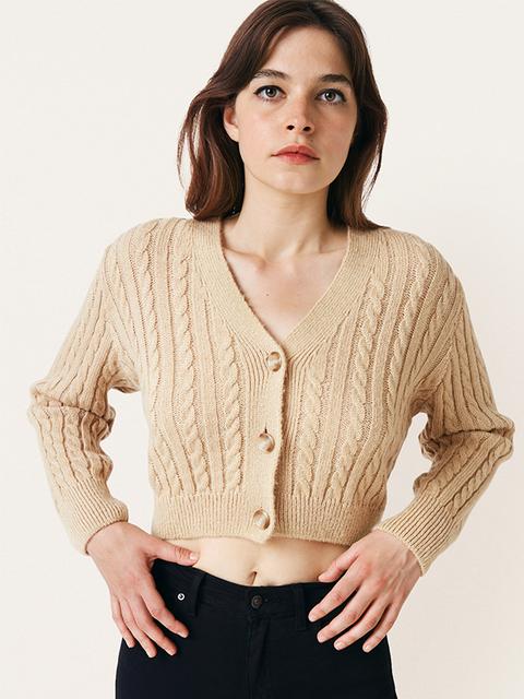 cream cropped cardigan