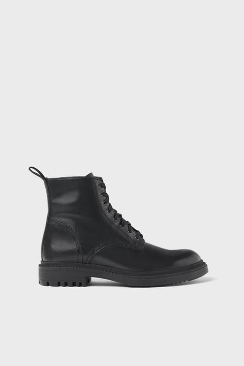 Boots En Cuir Noir
