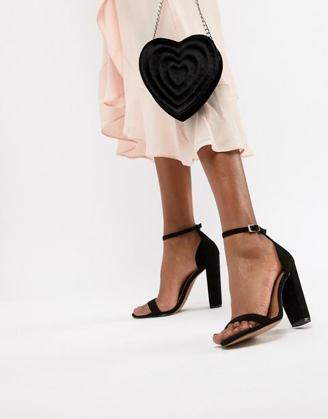 Asos Design Highball Suede Barely There Block Heeled Sandals