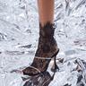 Dreams Diamante Detail Sculptured Heel Mule In Black Faux Suede