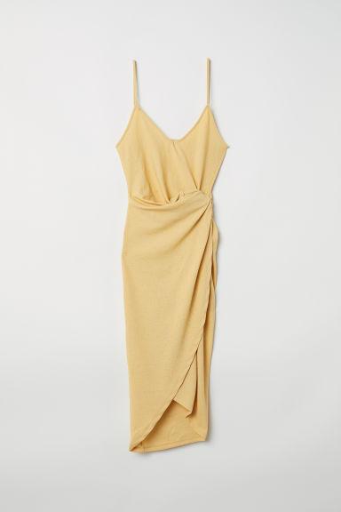 H & M - Draped Wrap Dress - Yellow