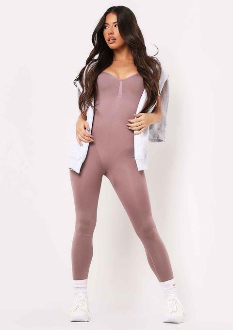Adele Mocha Seamless Strappy All In One Jumpsuit