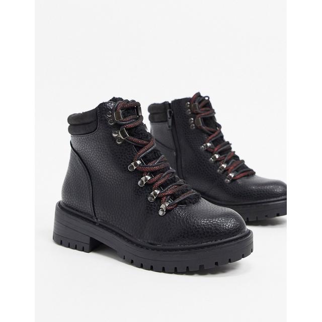 new look lace up black boots