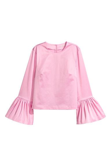 H & M - Camicetta Con Maniche A Volant - Rosa