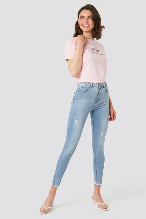 Skinny Twisted Jeans Blau