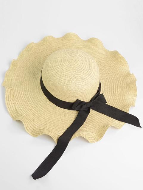 Pagliaccio Floppy Sunhat Del Nastro Del Bowknot Beige