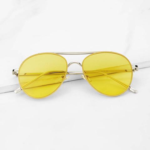 Contrast Top Bar Aviator Sunglasses