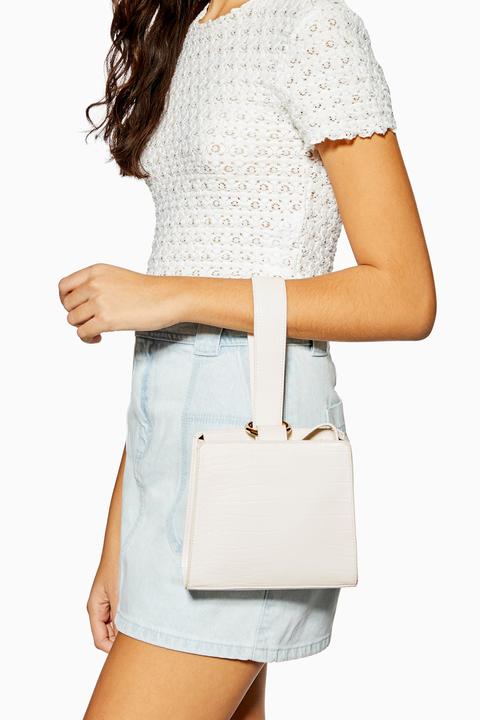 Womens Swish White Ball Handle Cross Body Bag - White, White