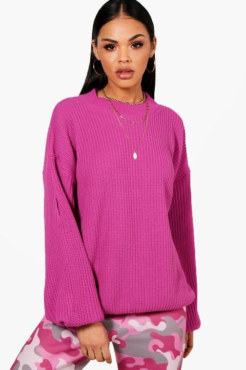 Oversize Pullover Con Maniche A Palloncino