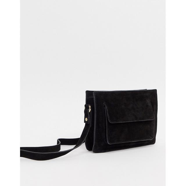 Urbancode Real Suede Boxy Cross Body Bag black from ASOS on 21 Buttons