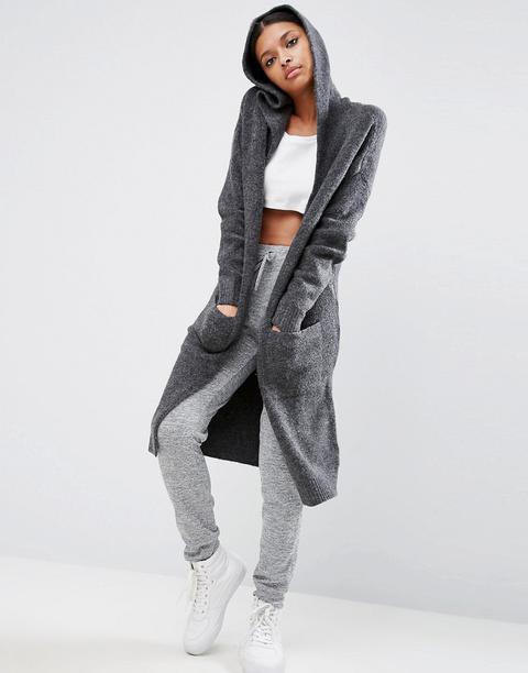 Asos Lounge Maxi Cardigan With Hood