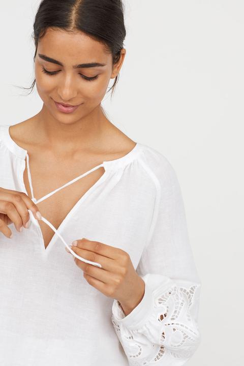 Oversize-bluse Aus Leinenmix