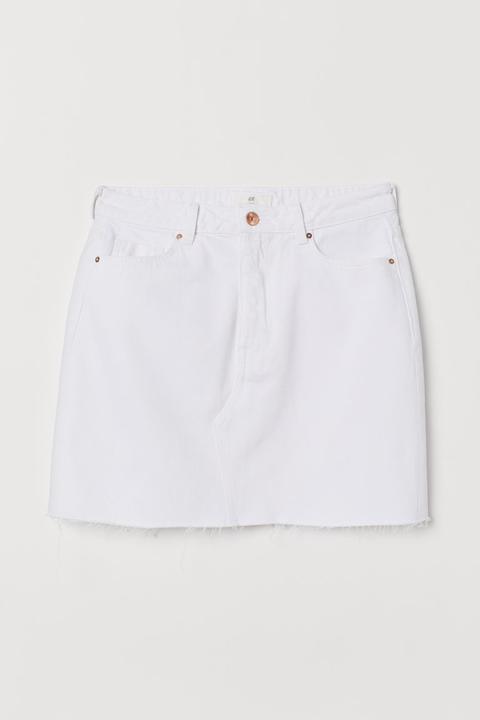 H & M - Gonna Corta In Jeans - Bianco