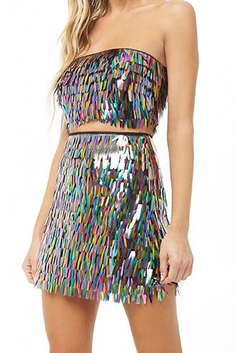 multi color fringe dress