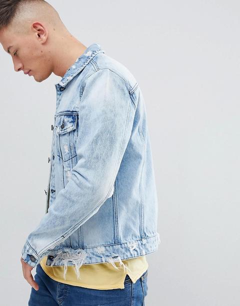 Only & Sons - Jeansjacke In Verwaschenem Blau - Blau