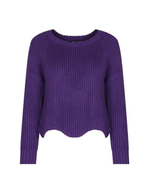 Pullover Viola A Maglia