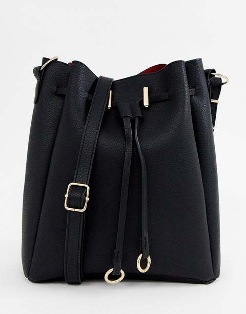 Asos Design - Borsa A Secchiello In Materiale Accoppiato - Nero