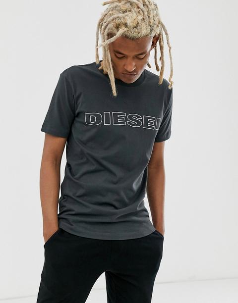 Camiseta De Estar Por Casa Con Logo En Color Antracita Umlt-jake De Diesel