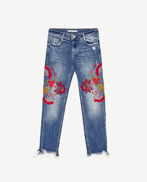 Jeans Bordado Floral