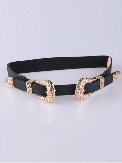 Doble Hebillas De Cinturón Filigrain Golden Deep Gray