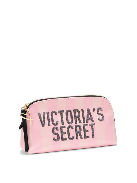 Victoria secret signature stripe beauty online bag