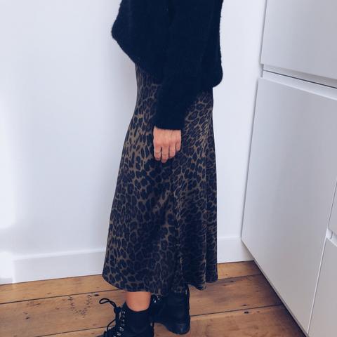 jupe leopard kaki