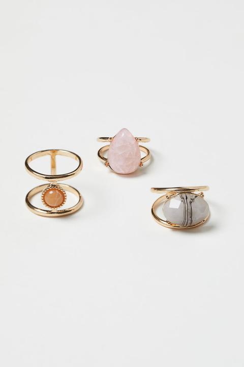 H & M - 3-pack Rings - Brown